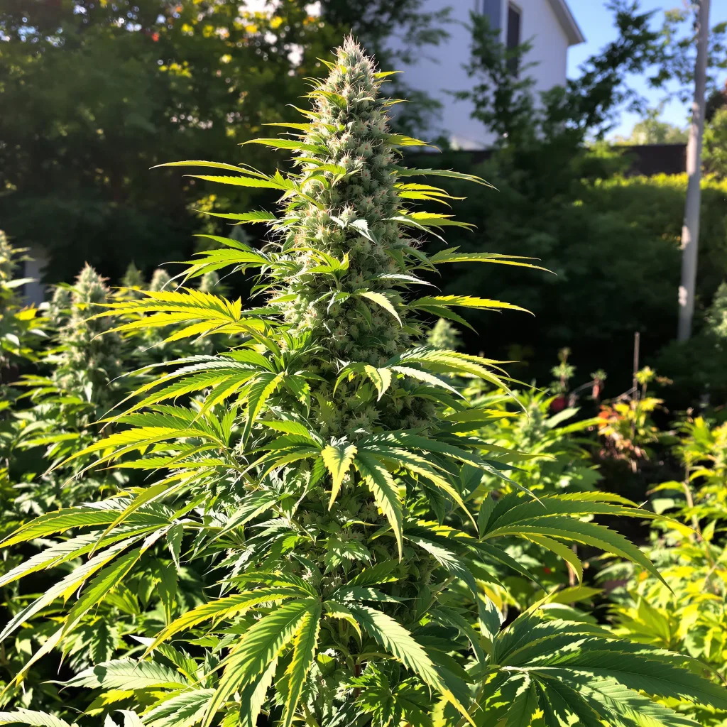 Blue Kush 55% indica / 45% sativa flower with visible trichomes