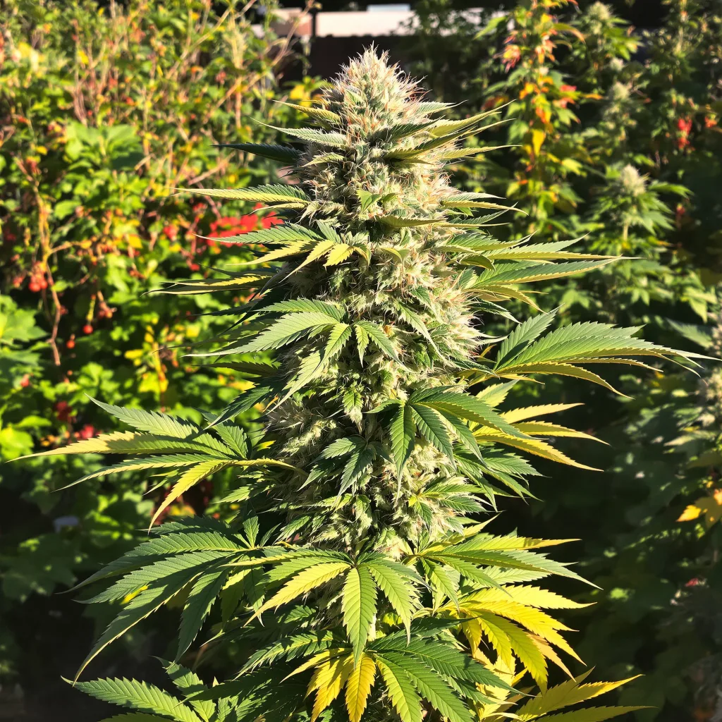 Blue Lights 85% indica / 15% sativa flower with visible trichomes