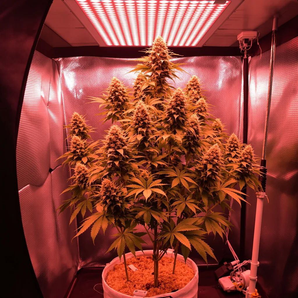 Blue Mango 40% indica / 60% sativa flower with visible trichomes
