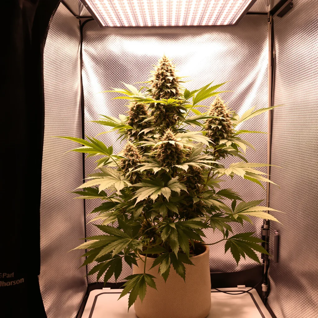 Blue Ox 67% indica / 33% sativa flower with visible trichomes