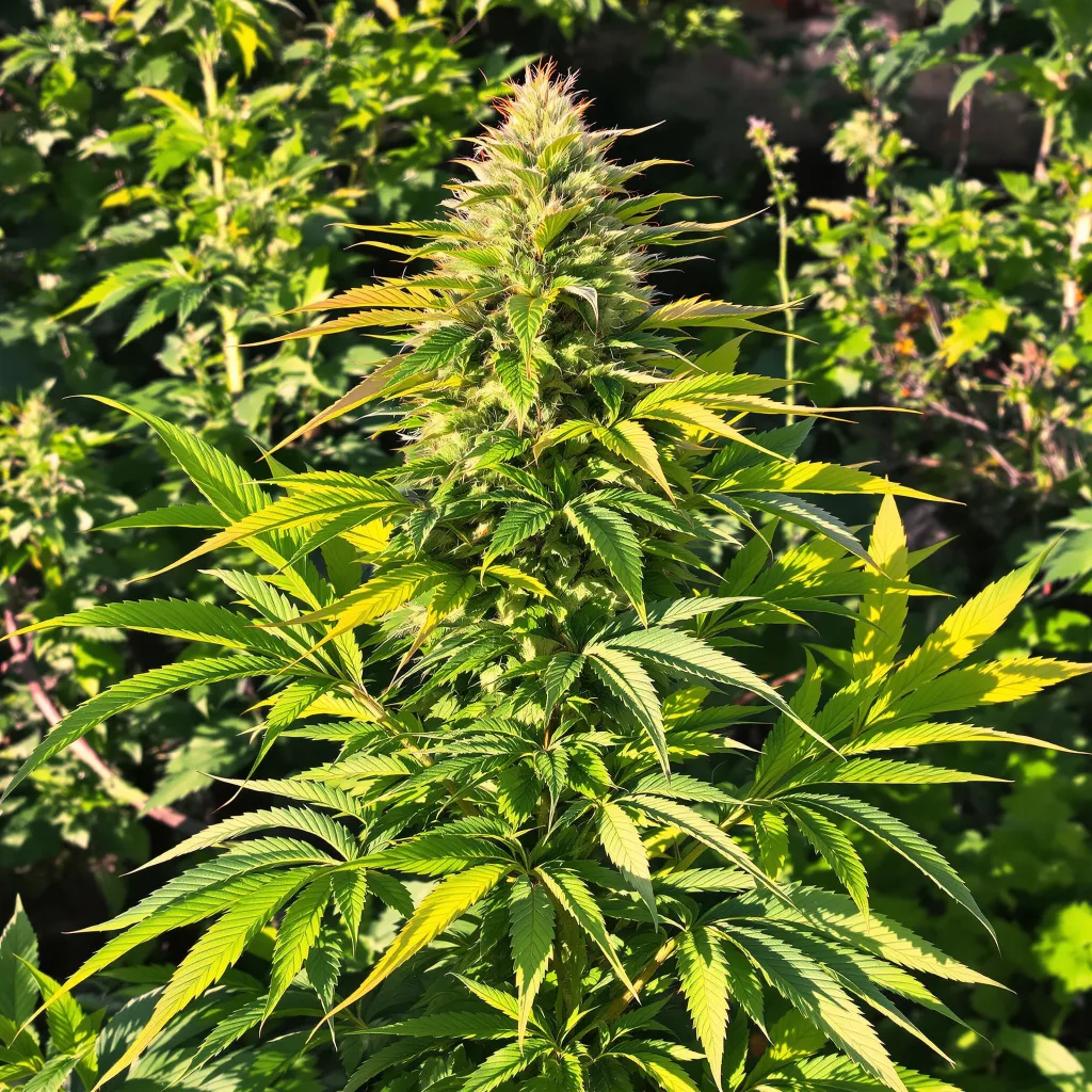 Blue Ox 67% indica / 33% sativa flower with visible trichomes