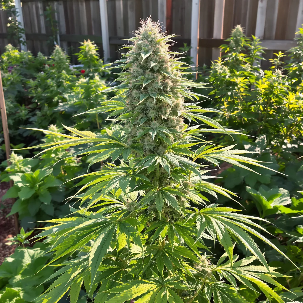Blue Power 55% indica / 45% sativa flower with visible trichomes