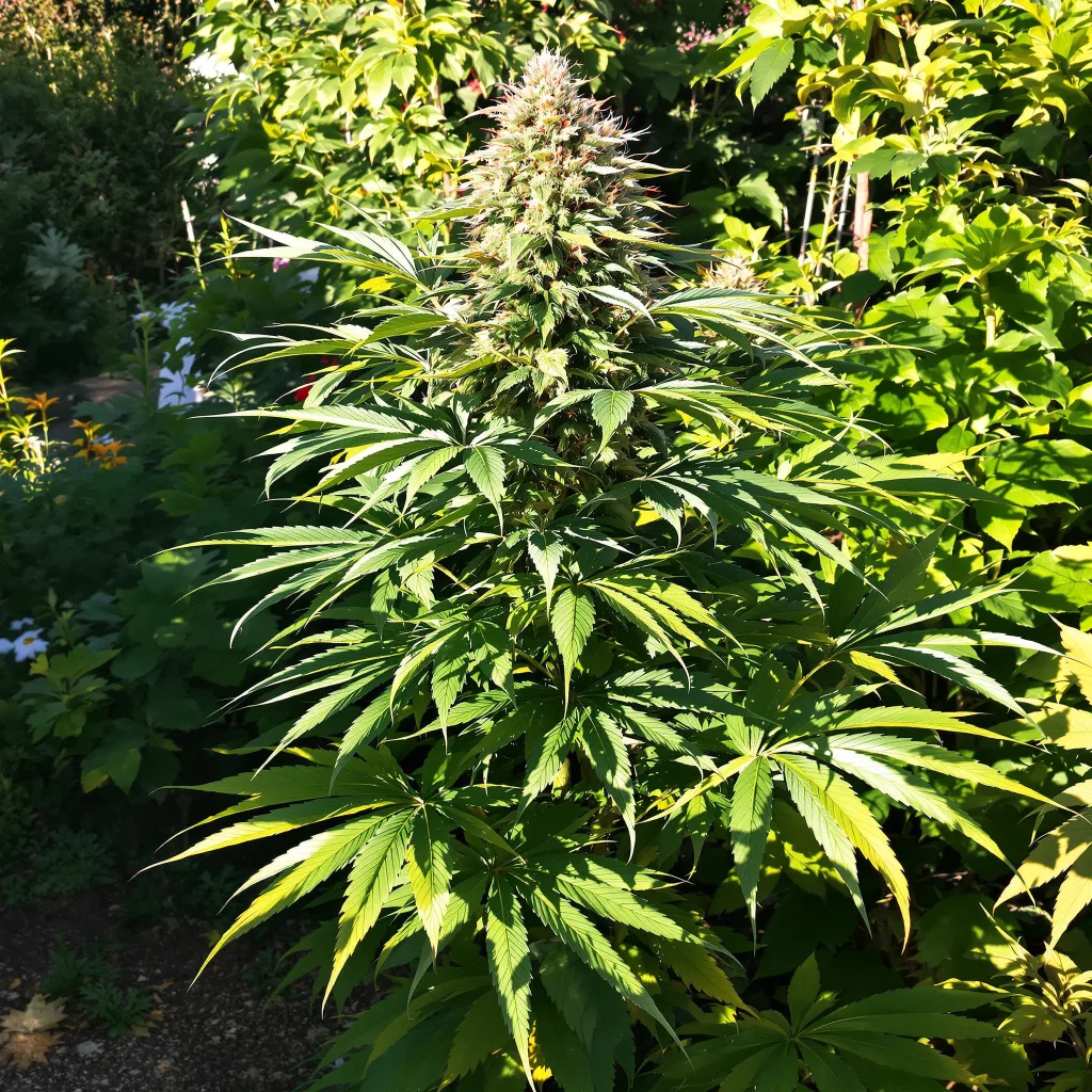 Blue Widow 76% indica / 24% sativa flower with visible trichomes