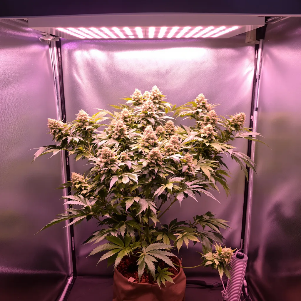 Blueberry 80% indica / 20% sativa flower with visible trichomes