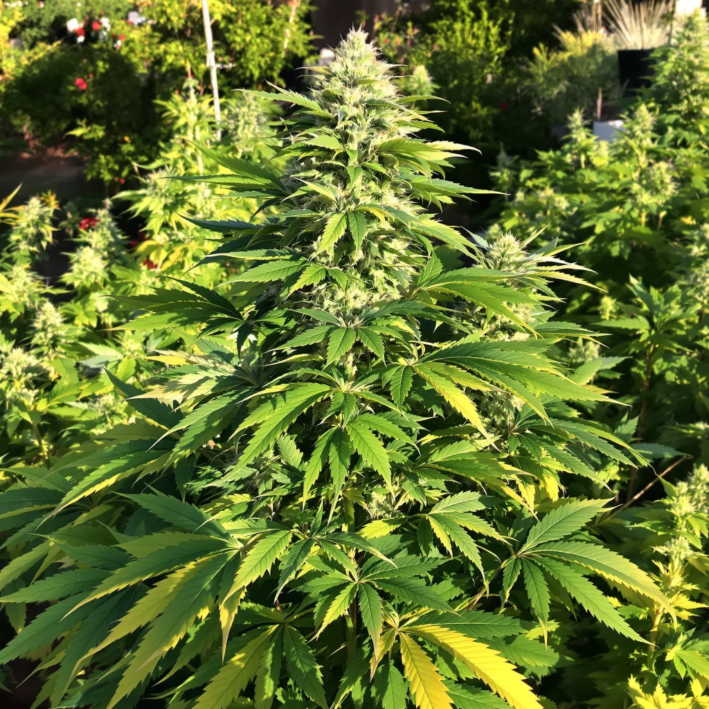 Blueberry 80% indica / 20% sativa flower with visible trichomes