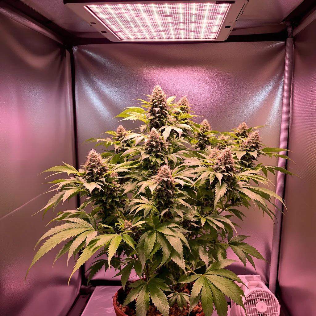 Blueberry Gusto 75% indica / 25% sativa flower with visible trichomes