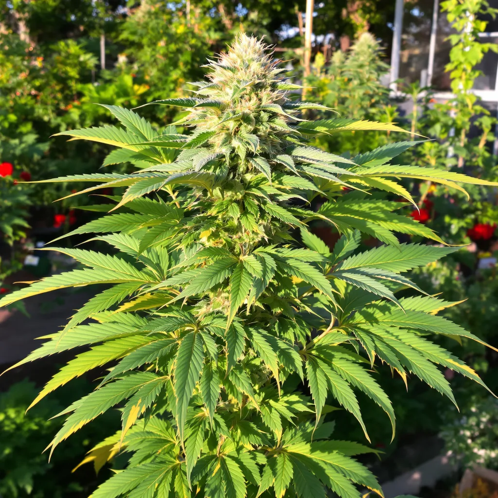 Blueberry Kush 80% indica / 20% sativa flower with visible trichomes