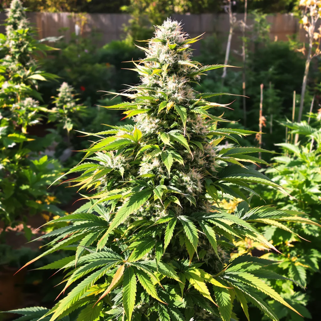 Bogart 41% indica / 59% sativa flower with visible trichomes