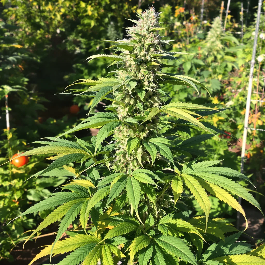 Brains Damage 66% indica / 34% sativa flower with visible trichomes