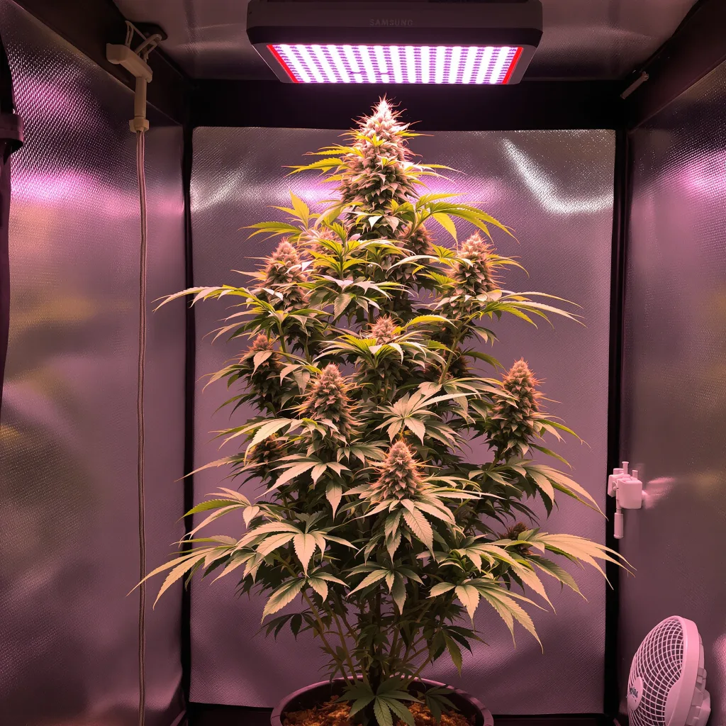 Bruce Almighty 10% indica / 90% sativa flower with visible trichomes