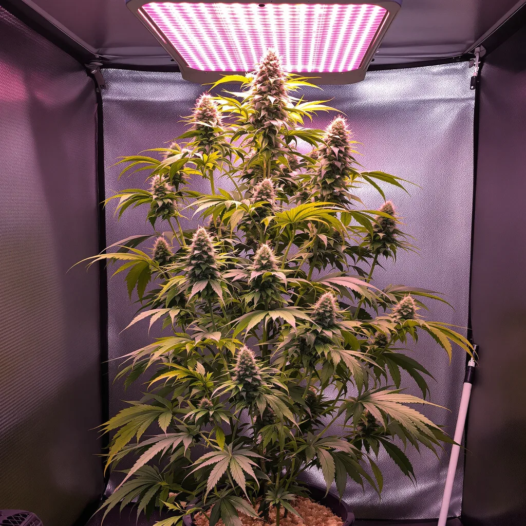 Bruce Banner #3 20% indica / 80% sativa flower with visible trichomes