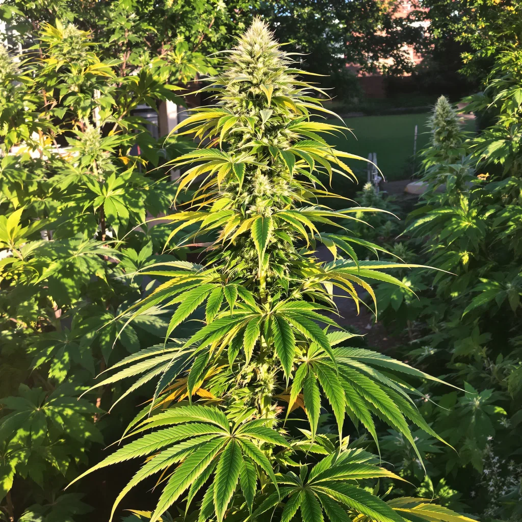 Bruce Banner #3 20% indica / 80% sativa flower with visible trichomes