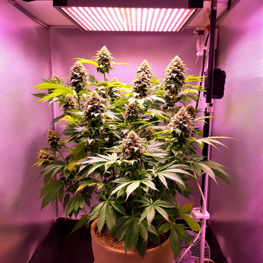 Bubba Gift 82% indica / 18% sativa flower with visible trichomes