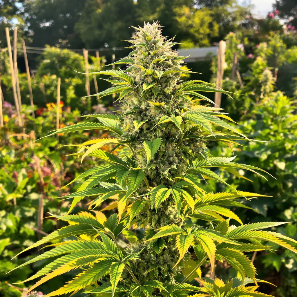 Bubbleberry 50% indica / 40% sativa flower with visible trichomes