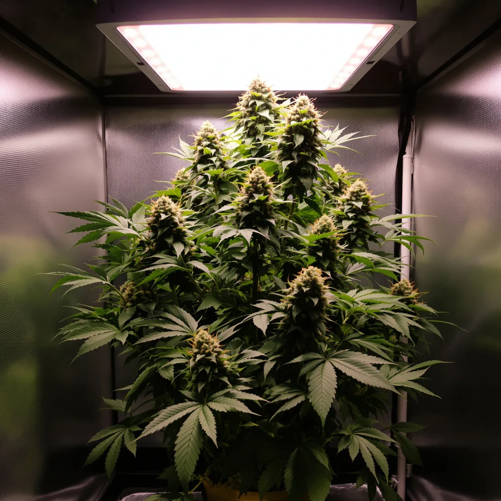 Bubblegum 59% indica / 41% sativa flower with visible trichomes