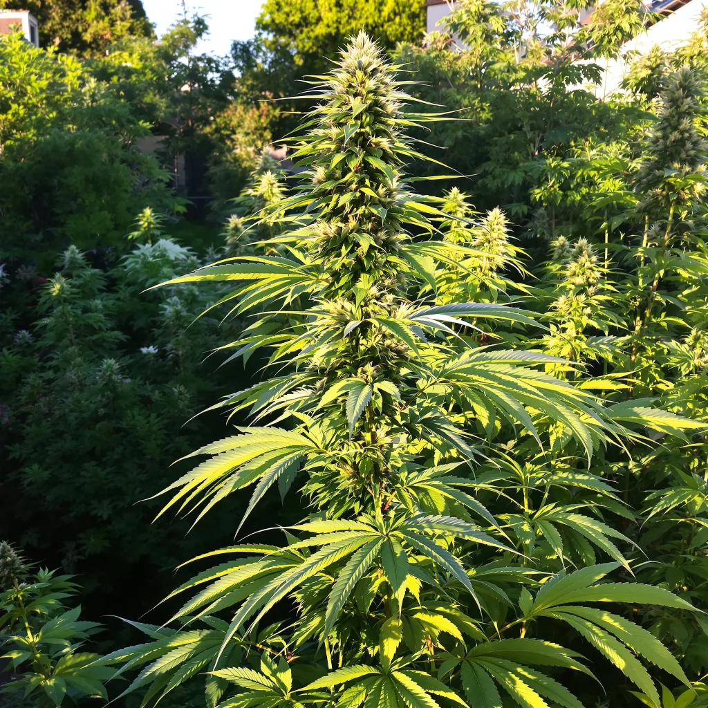 Bubblegum Haze 7% indica / 93% sativa flower with visible trichomes