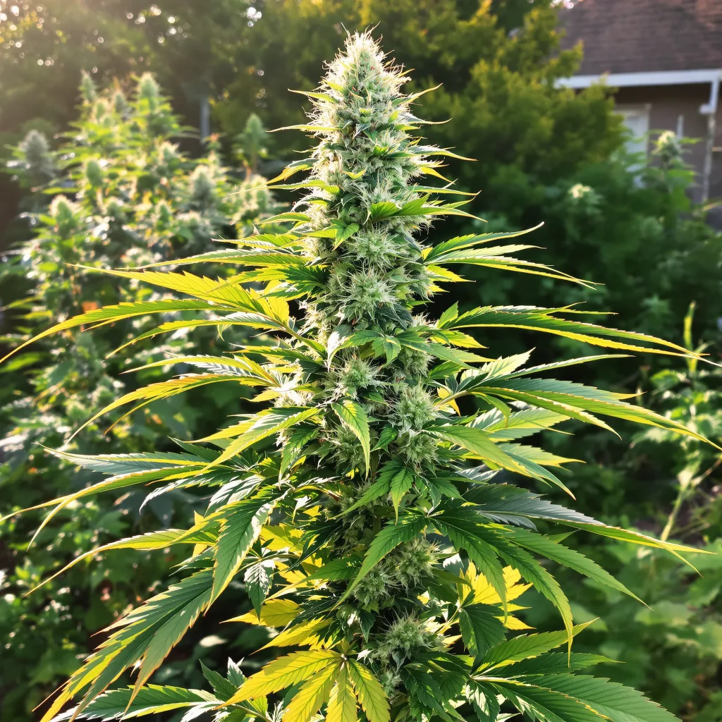 Bugatti 64% indica / 36% sativa flower with visible trichomes