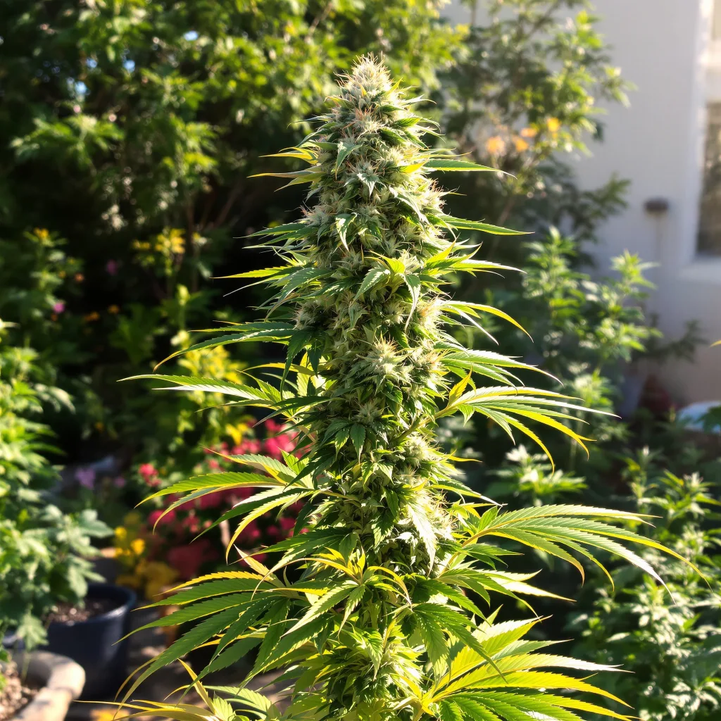 Burmese Kush 50% indica / 50% sativa flower with visible trichomes