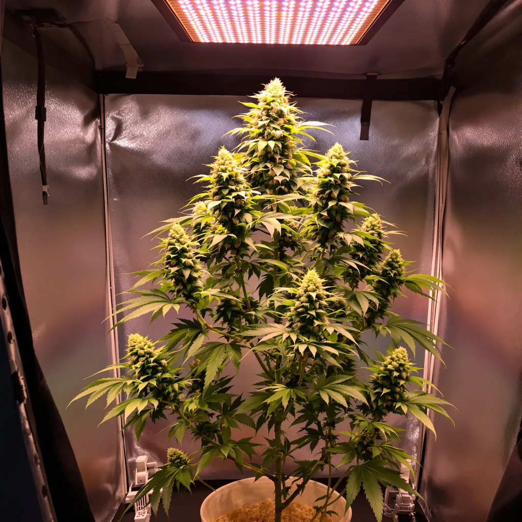 C4 50% indica / 50% sativa flower with visible trichomes