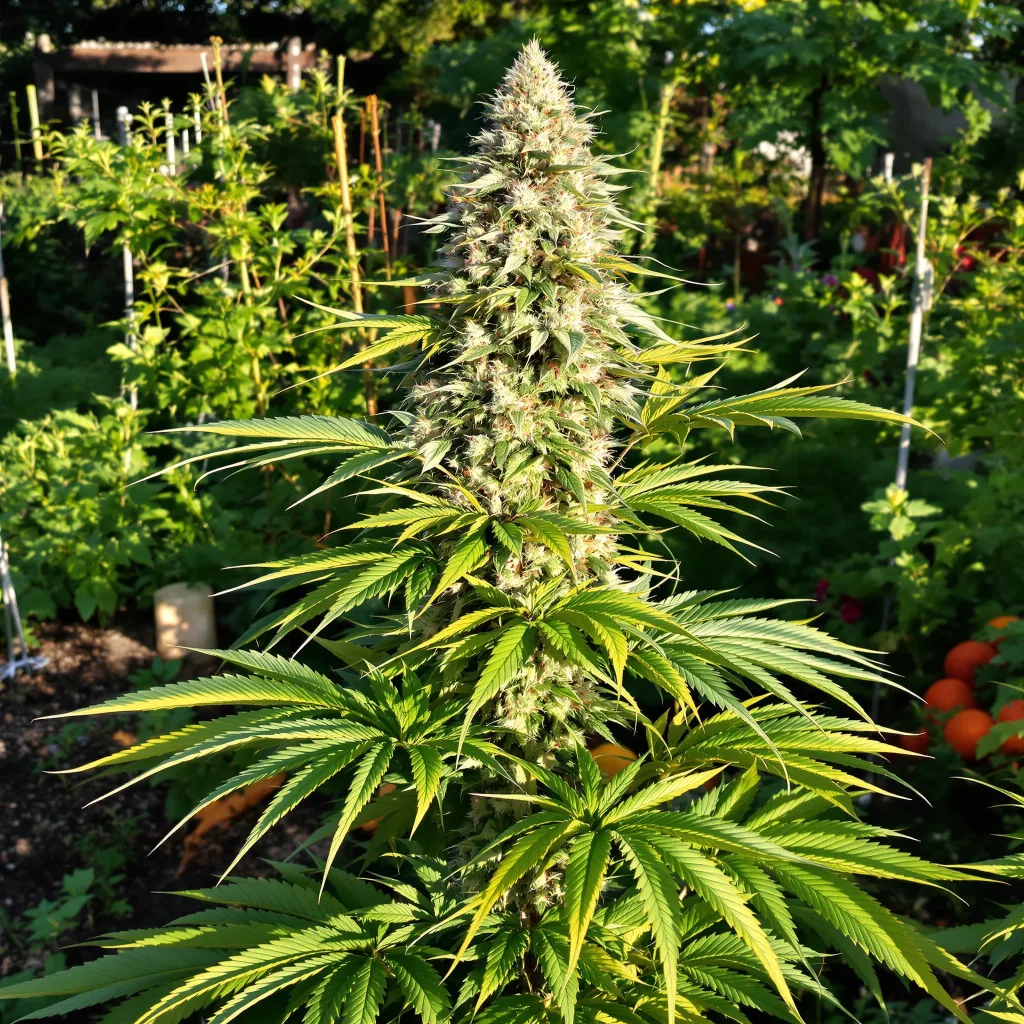 C4 50% indica / 50% sativa flower with visible trichomes