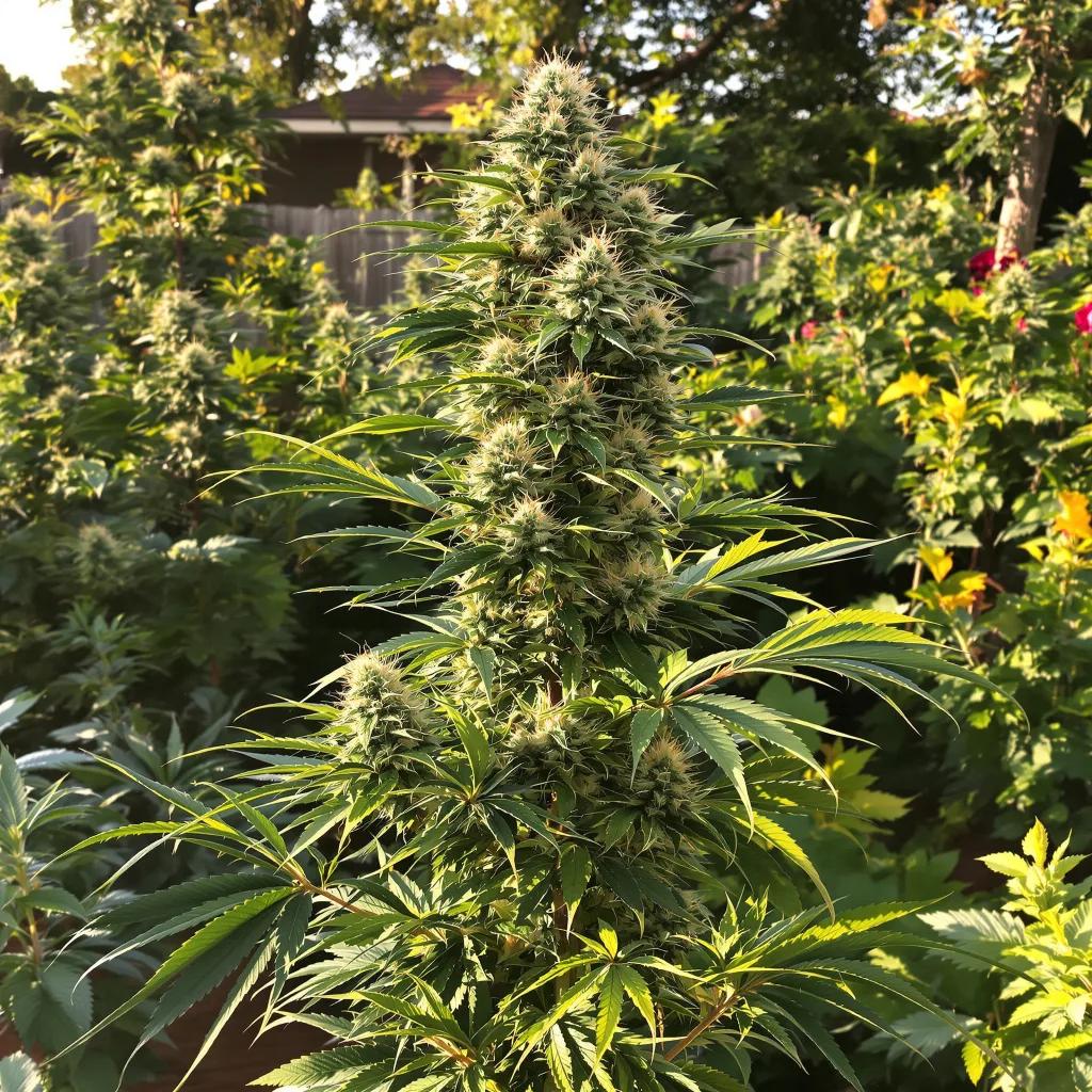 Cake Bomb 44% indica / 56% sativa flower with visible trichomes