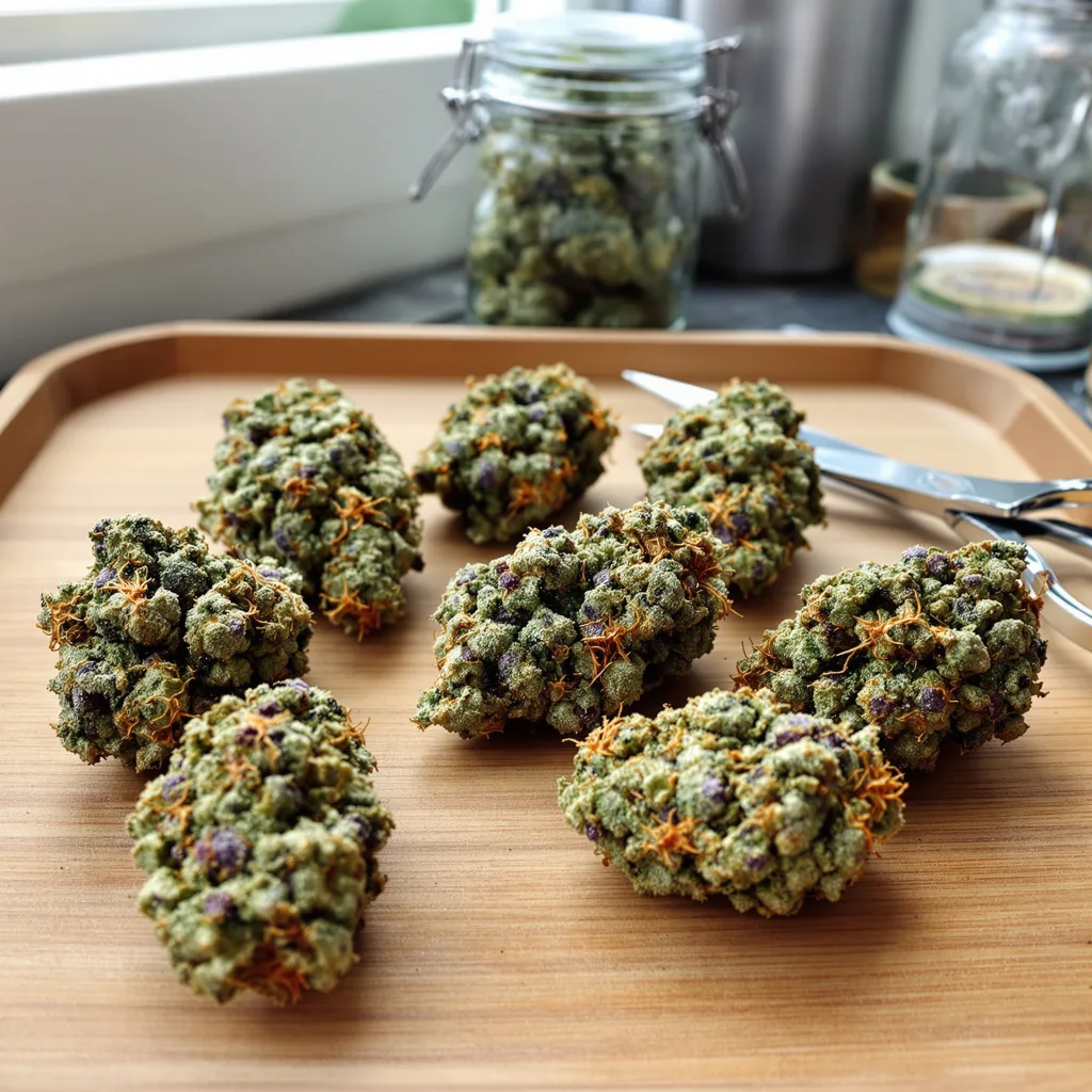 Cali Jack 36% indica / 64% sativa flower with visible trichomes