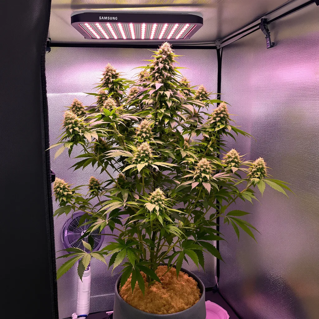 Cali Jack 36% indica / 64% sativa flower with visible trichomes