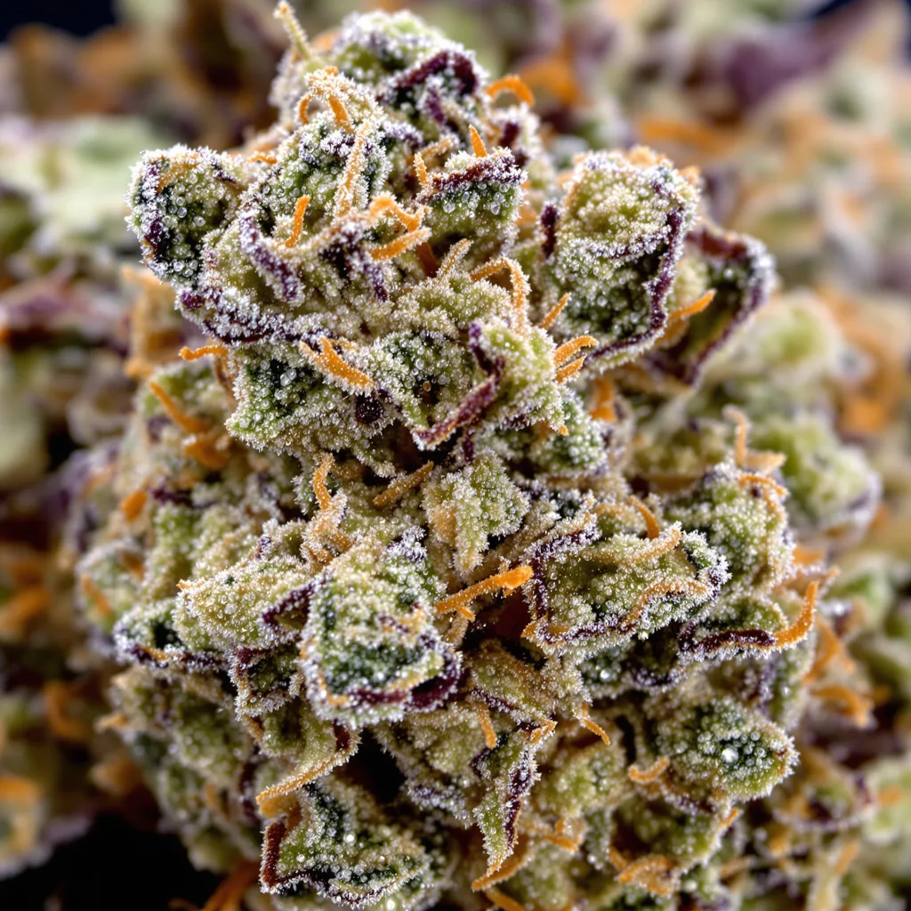Cali Jack cannabis bud close-up showing open-bud structure with orange pistils