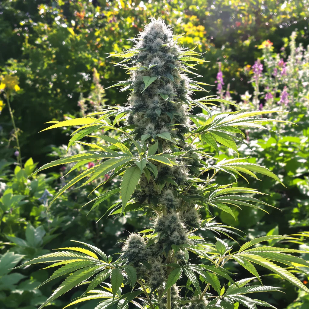 Cali Jack 36% indica / 64% sativa flower with visible trichomes