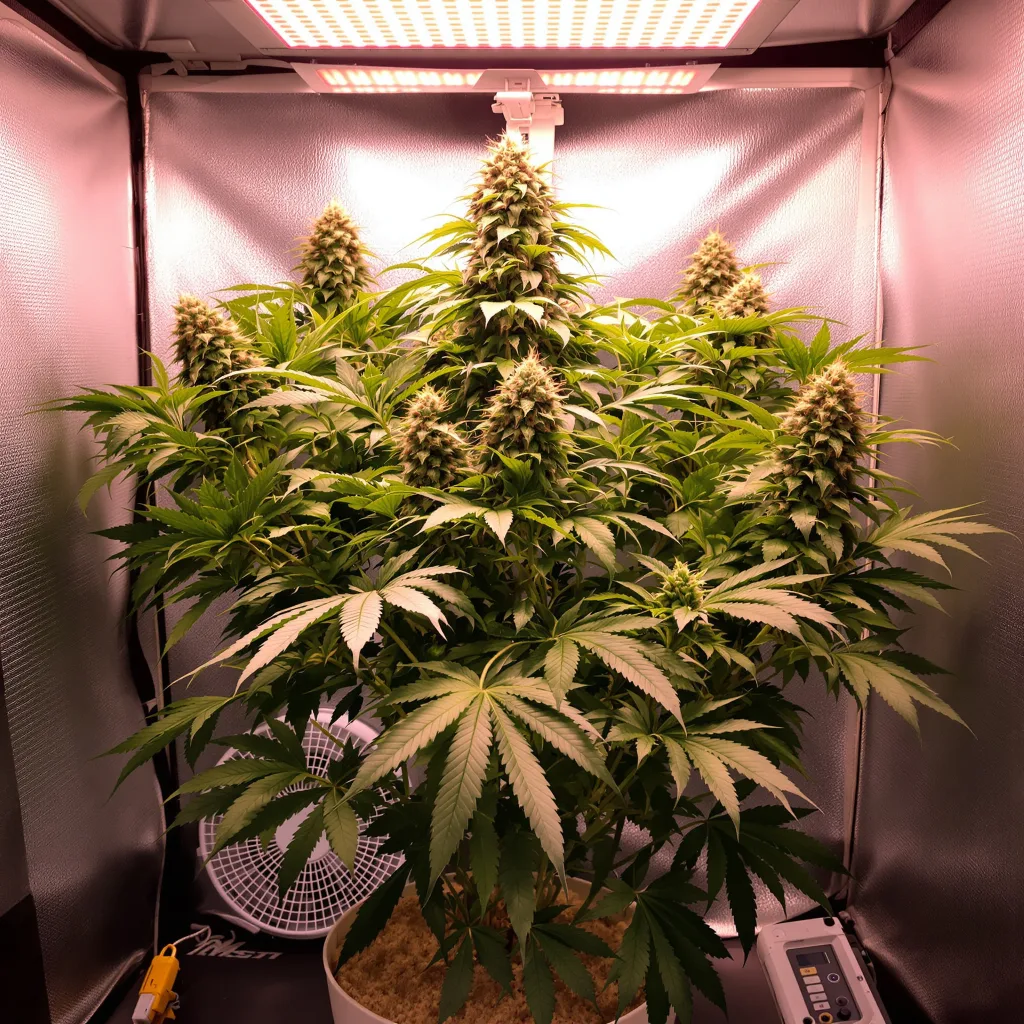 Cali Kush 90% indica / 10% sativa flower with visible trichomes