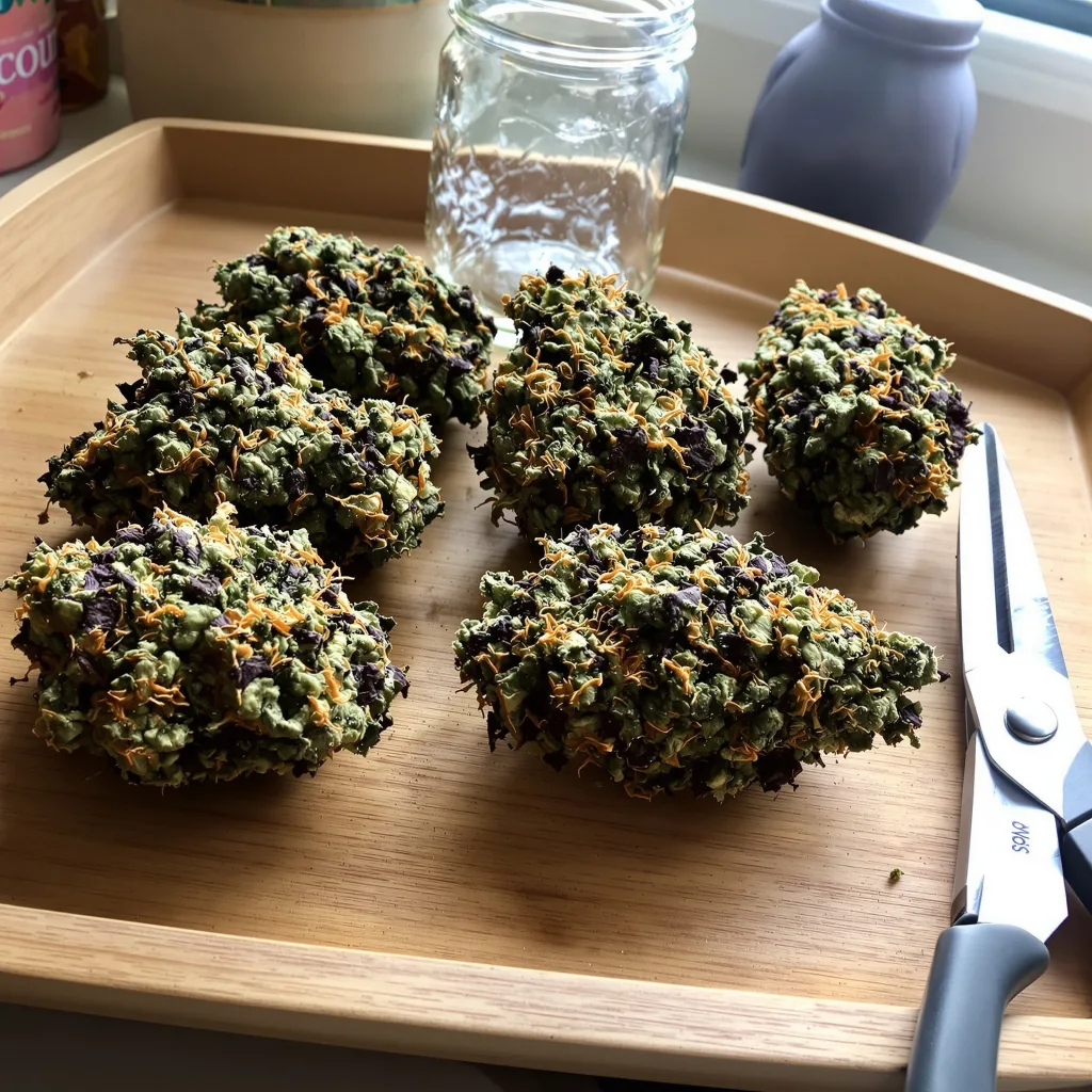 Candy Cane 88% indica / 12% sativa flower with visible trichomes