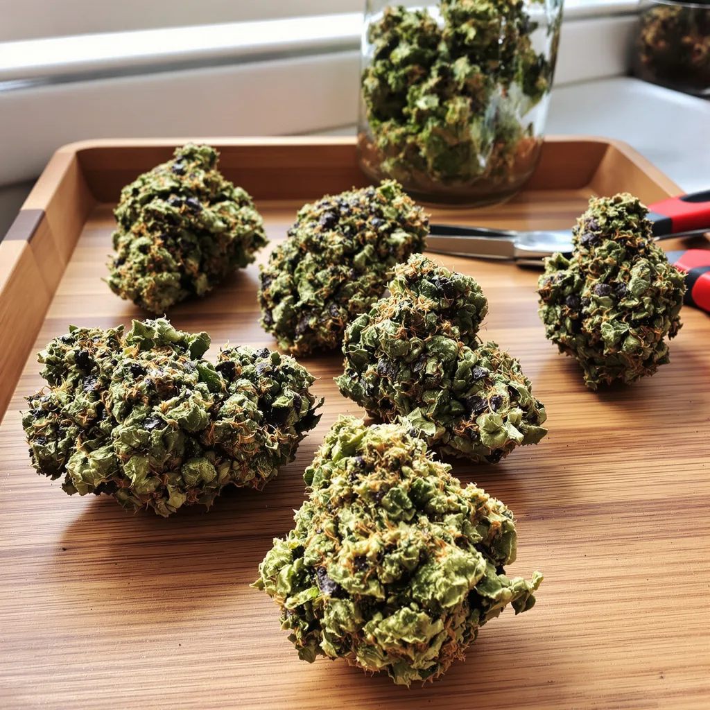 Candy Cane 88% indica / 12% sativa flower with visible trichomes