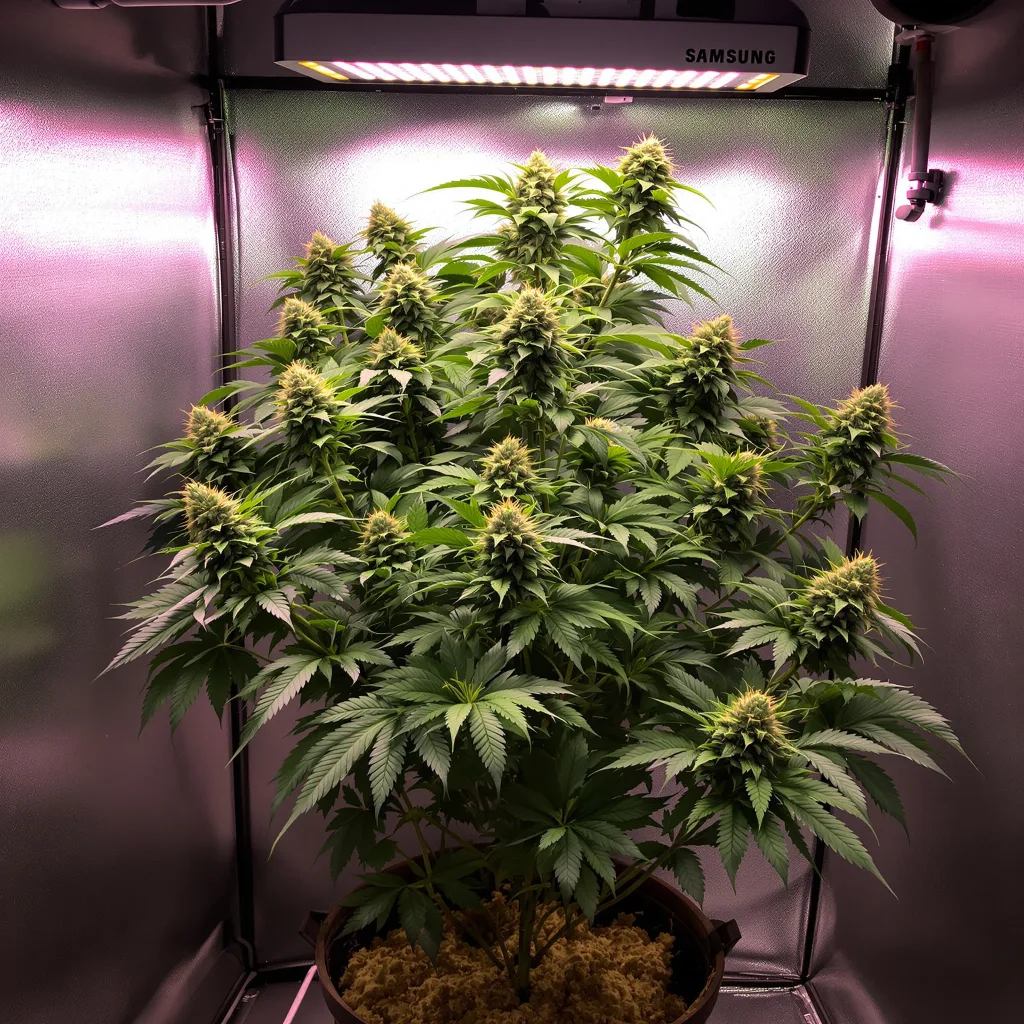 Candy Cane 88% indica / 12% sativa flower with visible trichomes