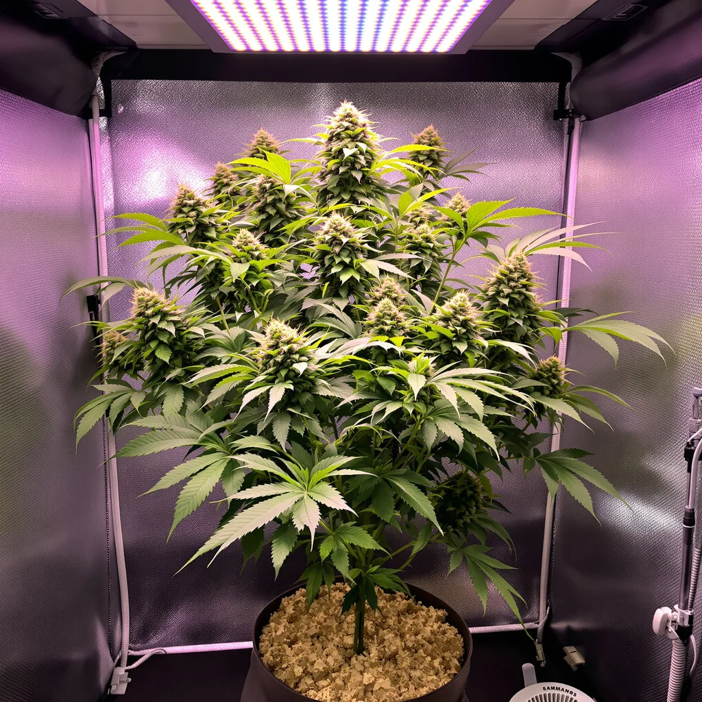 Candy Cream 66% indica / 34% sativa flower with visible trichomes