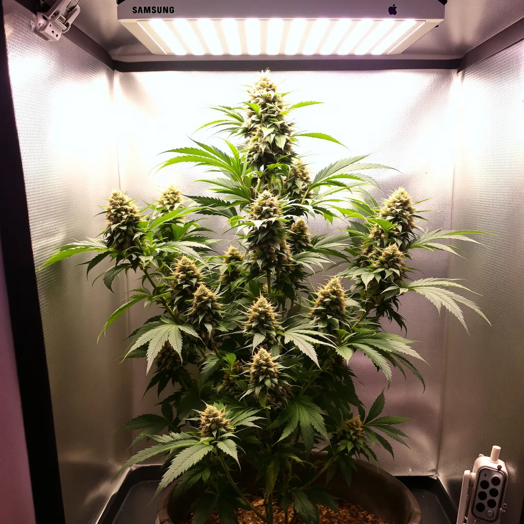 Candy Cream 66% indica / 34% sativa flower with visible trichomes