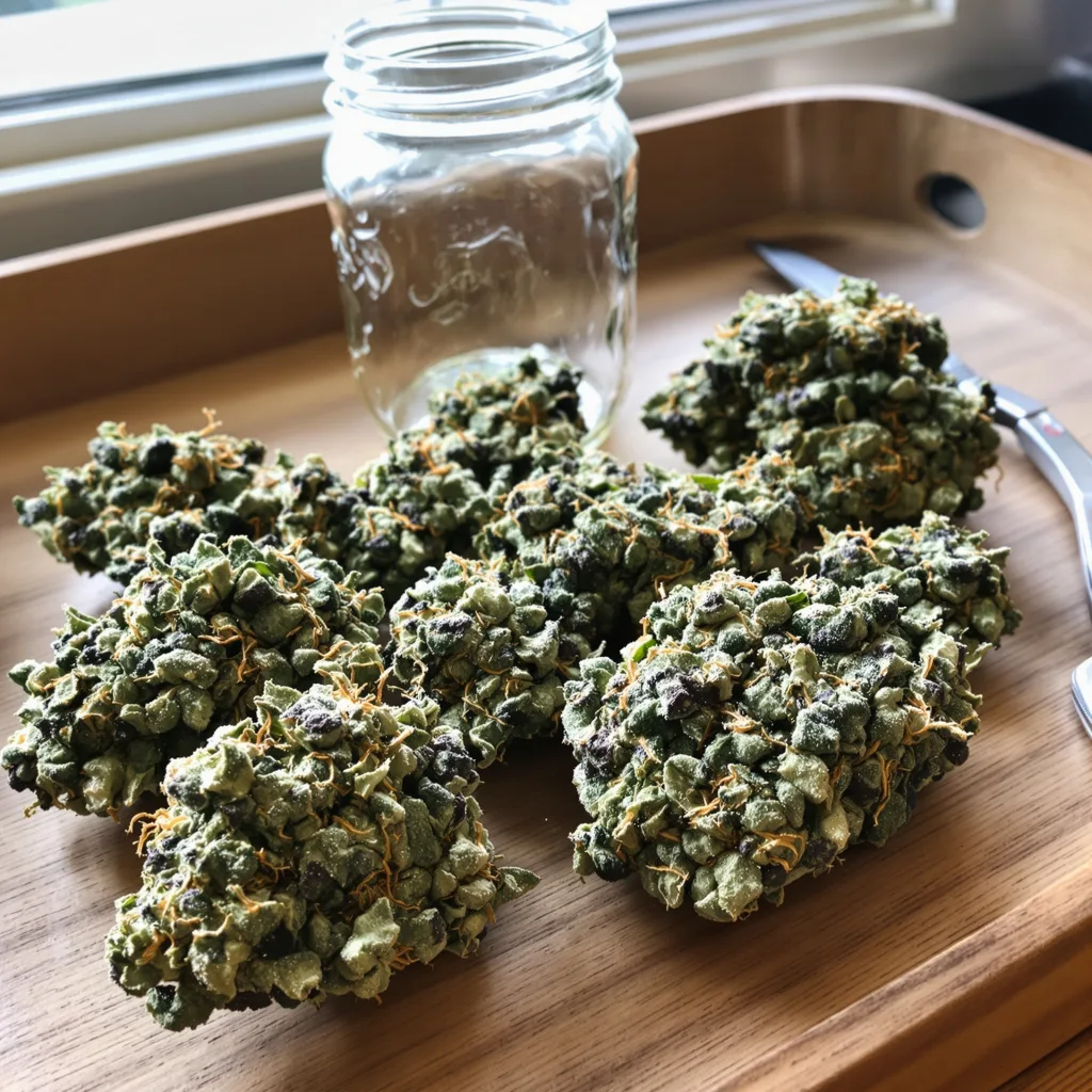 Candyland 50% indica / 50% sativa flower with visible trichomes