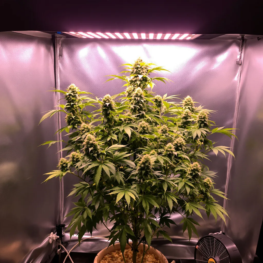 Candyland 50% indica / 50% sativa flower with visible trichomes