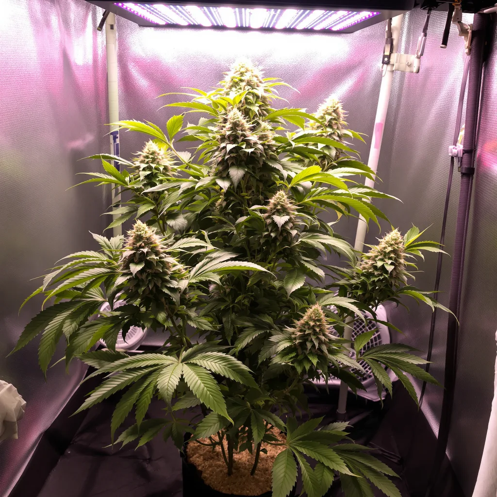 Cannatonic 84% indica / 16% sativa flower with visible trichomes