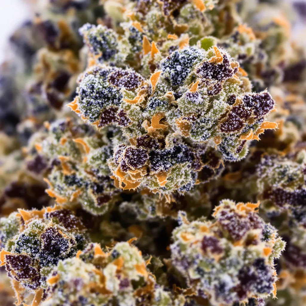Casper OG cannabis bud close-up showing dense purple-tinged calyxes