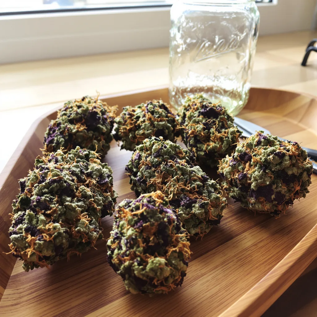 Cataract Kush 90% indica / 50% sativa flower with visible trichomes