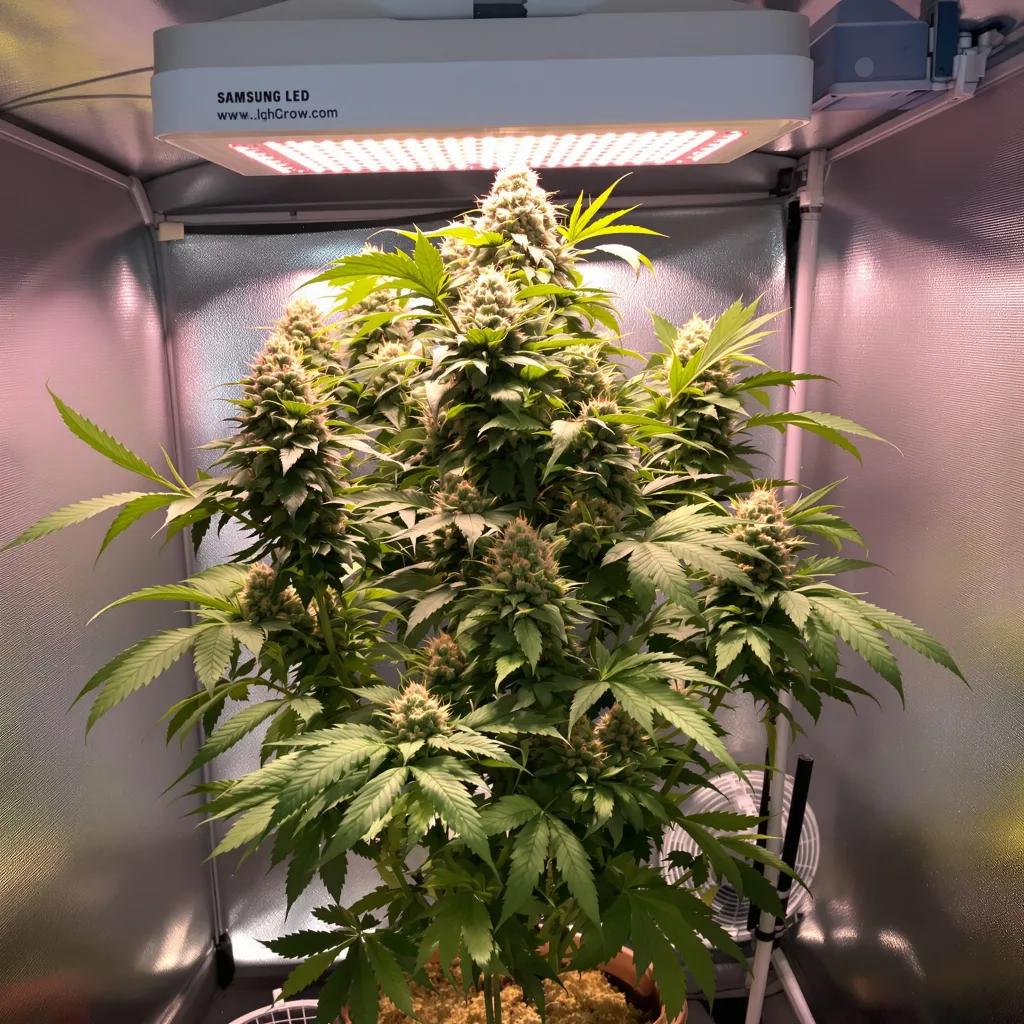 CBD MediHaze 59% indica / 41% sativa flower with visible trichomes