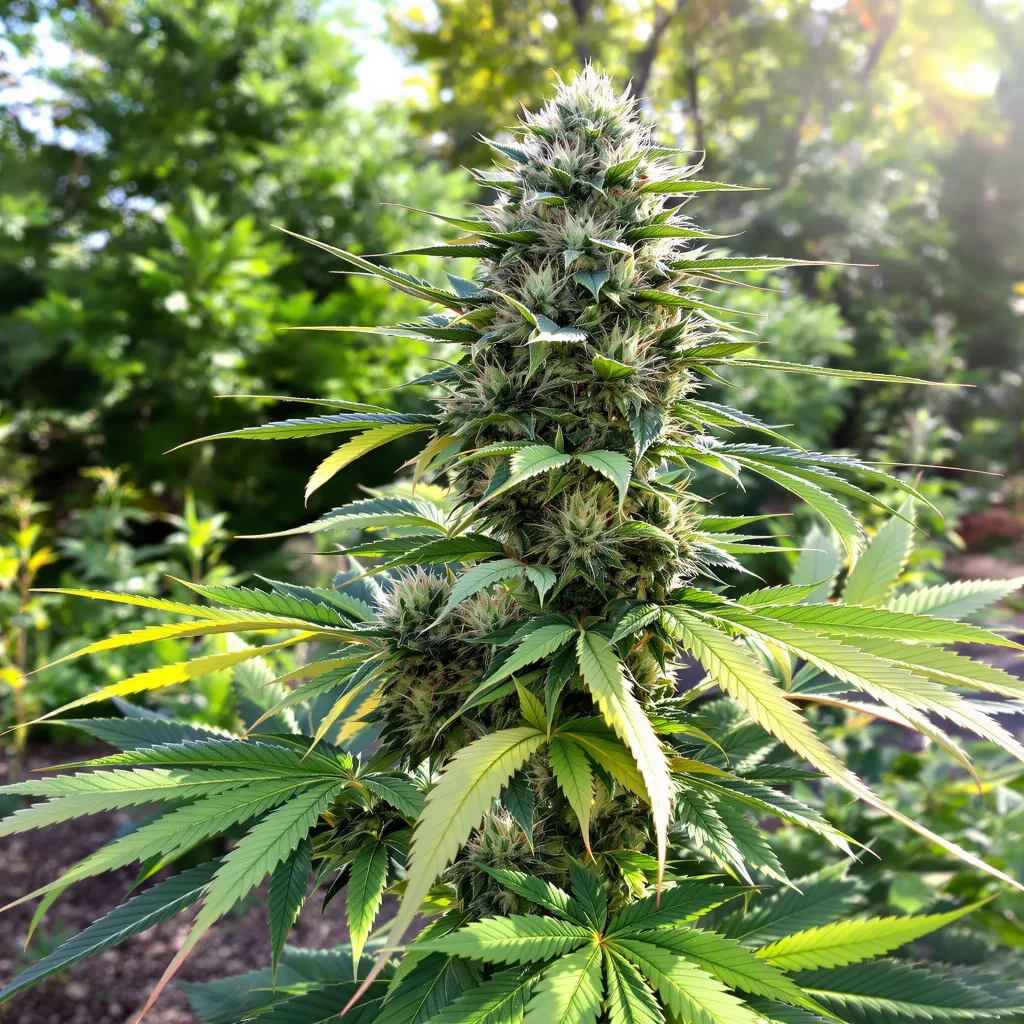 CBD Moby Dick 58% indica / 42% sativa flower with visible trichomes