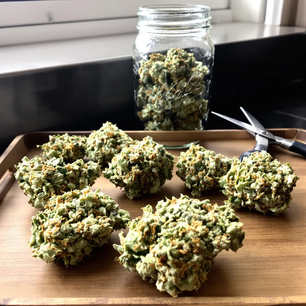CBD Solomatic 59% indica / 41% sativa flower with visible trichomes
