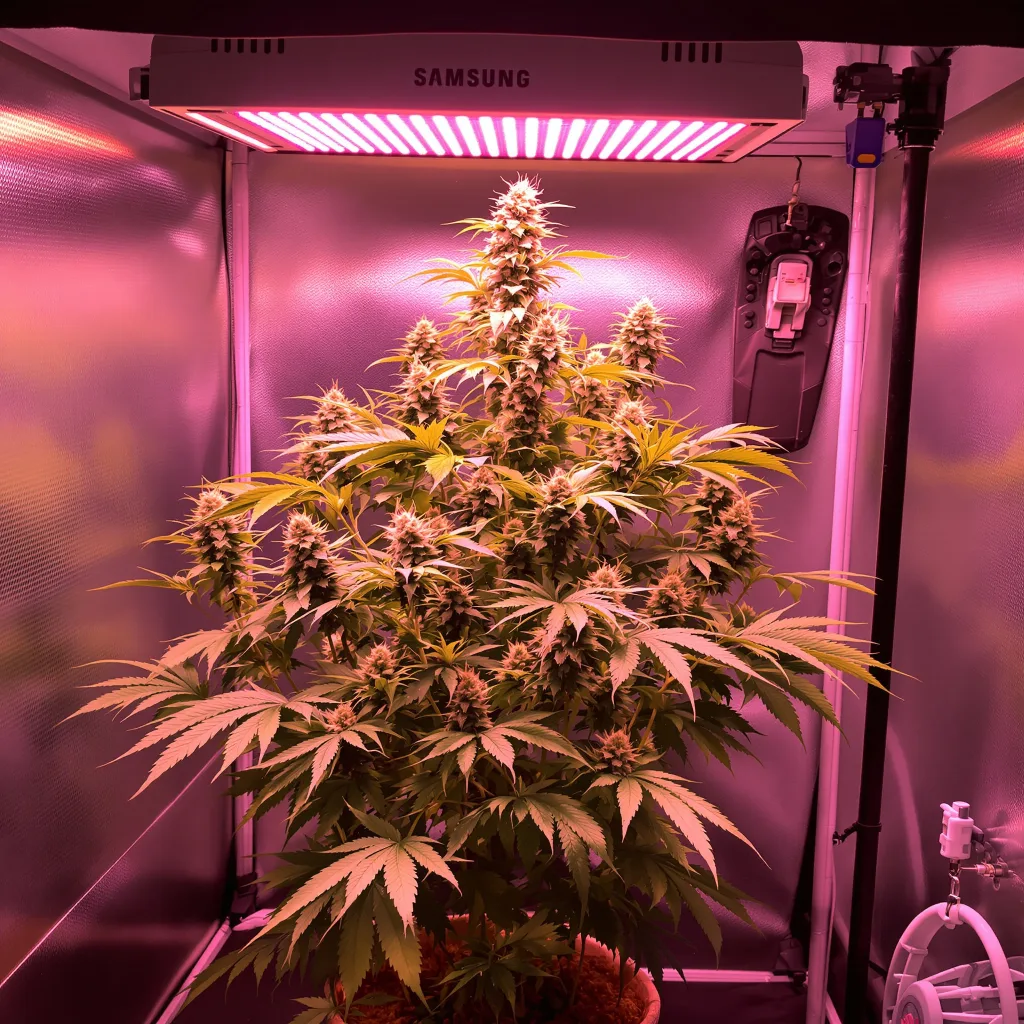 CBD Solomatic 59% indica / 41% sativa flower with visible trichomes