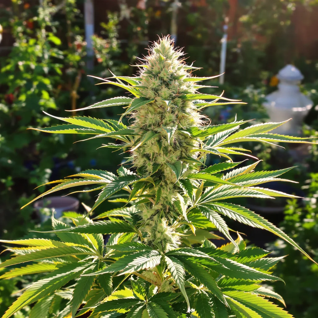 CBD Solomatic 59% indica / 41% sativa flower with visible trichomes