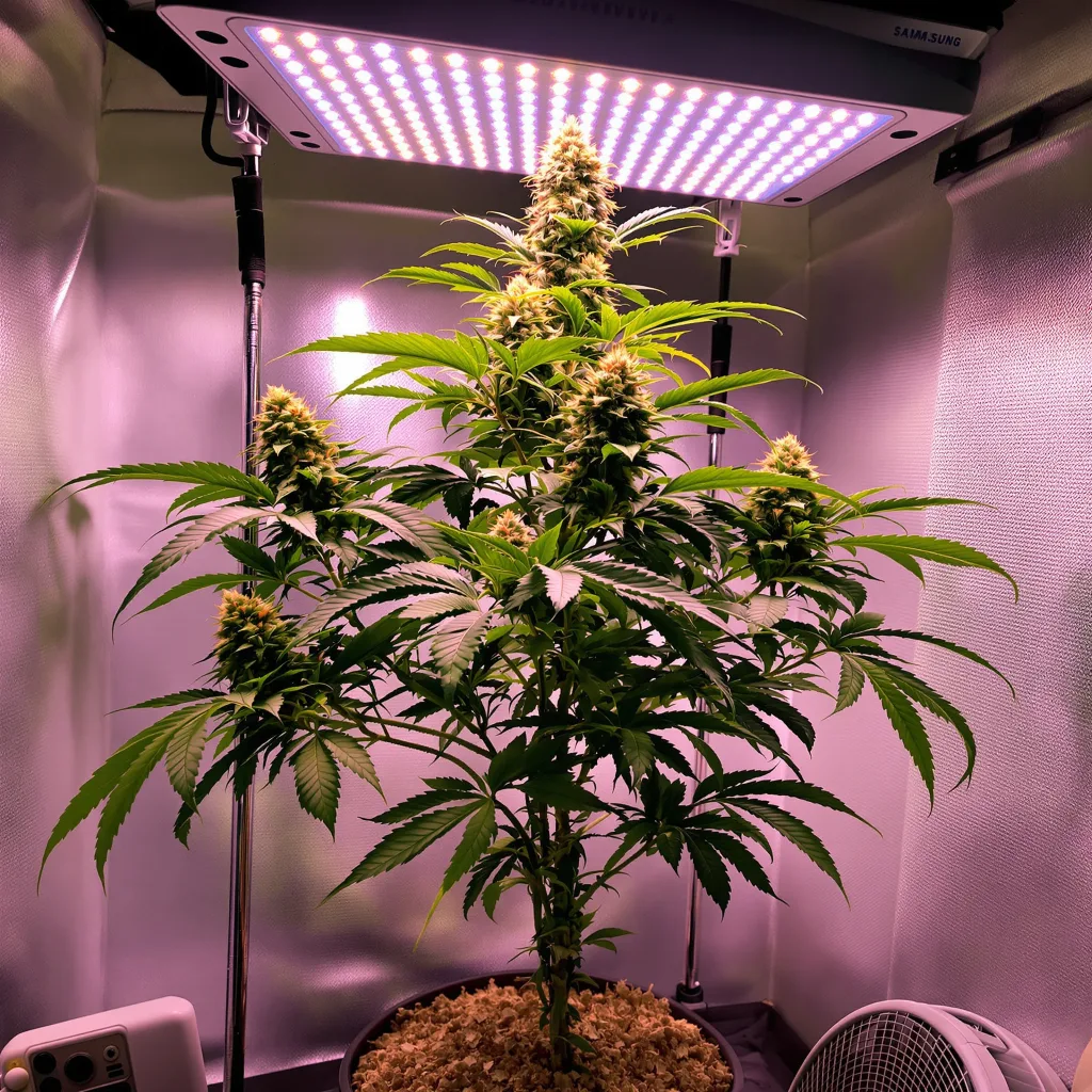 CBD Therapy 41% indica / 59% sativa flower with visible trichomes