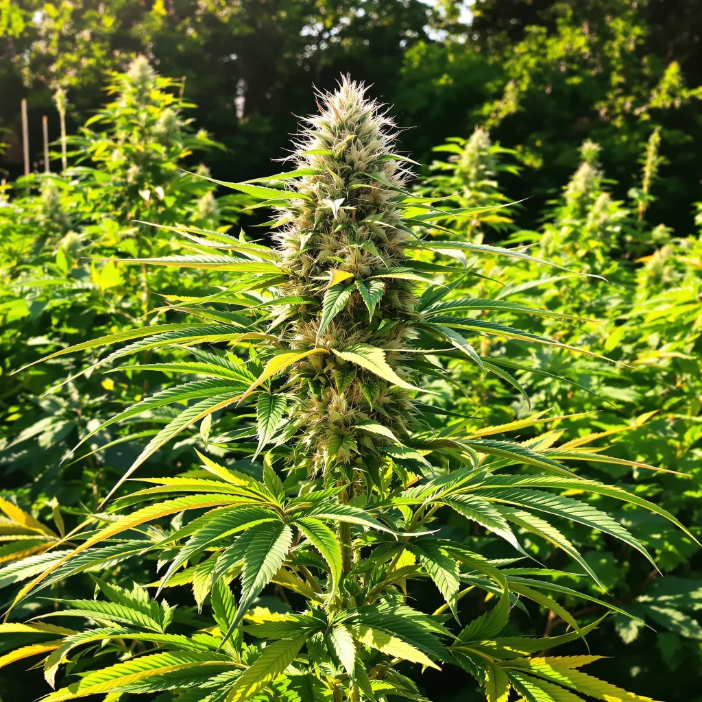 CBD Therapy 41% indica / 59% sativa flower with visible trichomes