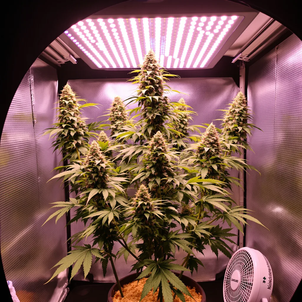 Cereal Milk 50% indica / 50% sativa flower with visible trichomes