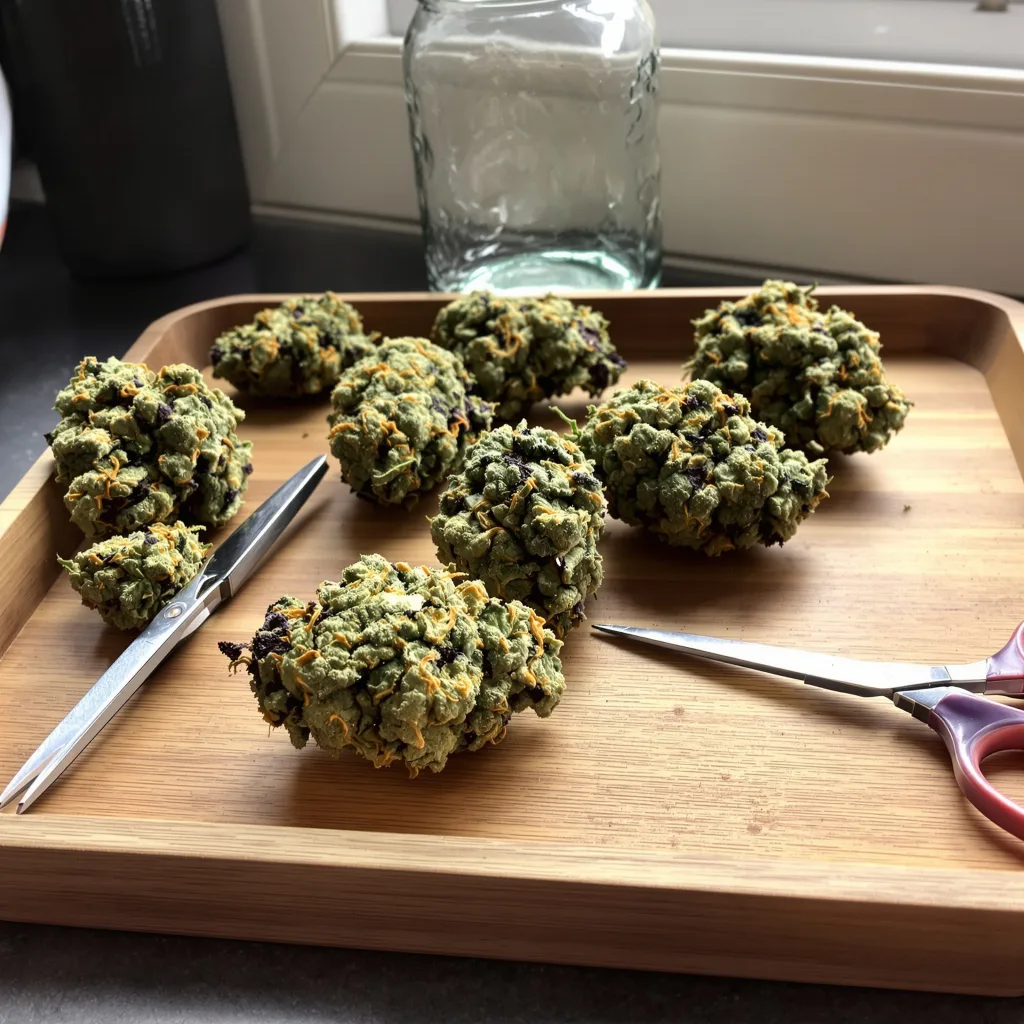 Cheese 60% indica / 40% sativa flower with visible trichomes