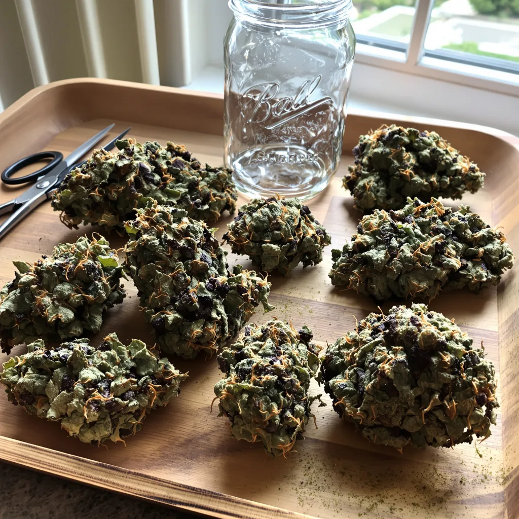 Cheese Quake 69% indica / 31% sativa flower with visible trichomes